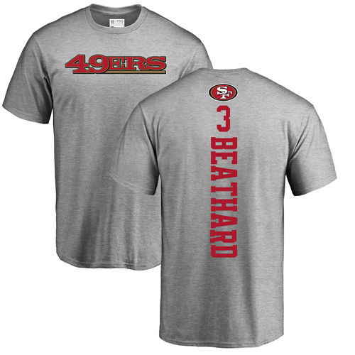 Men San Francisco 49ers Ash C. J. Beathard Backer #3 NFL T Shirt->san francisco 49ers->NFL Jersey